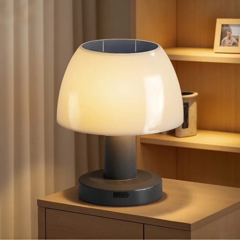 Moktan Sabai Solar LED Table Lamp Outdoor Rechargeable Cordless Desk Light for Home Décor