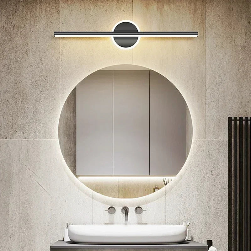 Moktan Sabai LED Mirror Front Wall Light – 40/60cm Gold Black Indoor Lamp for Bathroom & Bedroom