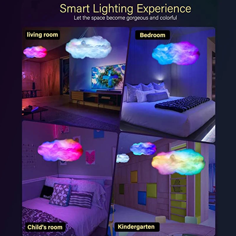 Moktan Sabai 3D Cloud LED Lamp Multicolor Bedroom Light Music Sync Thunder Clouds Smart USB