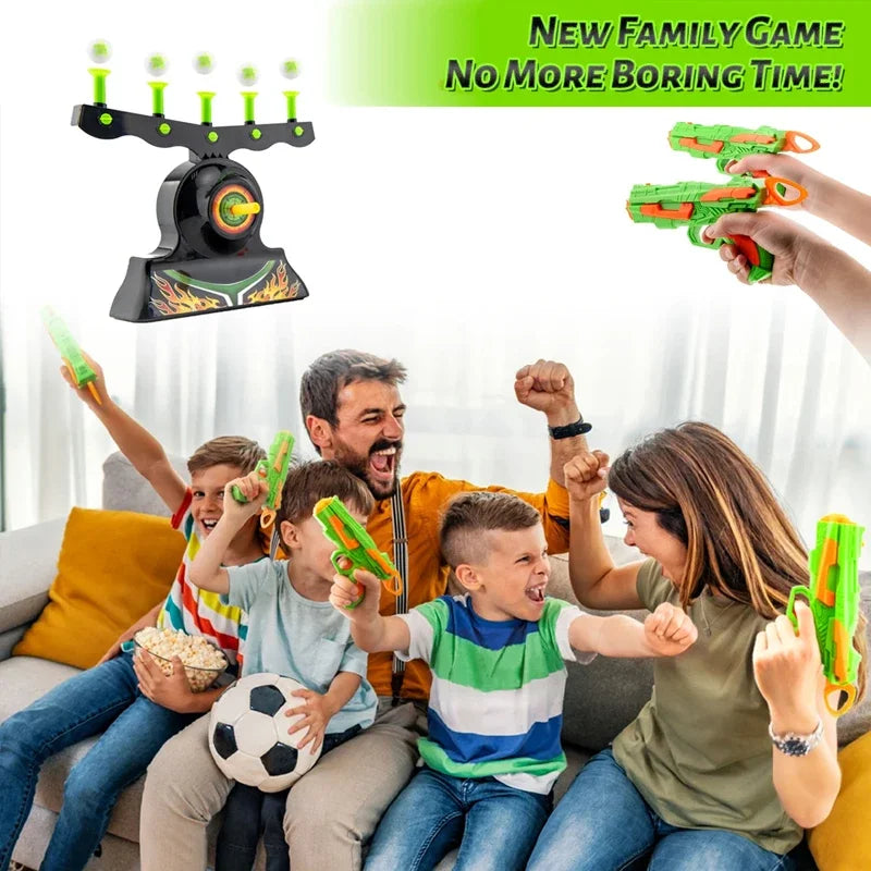 Moktan Sabai Glow-In-The-Dark Floating Target Game for Kids - Foam Dart Shooting Challenge with Sound Effects and Battery-Powered Base