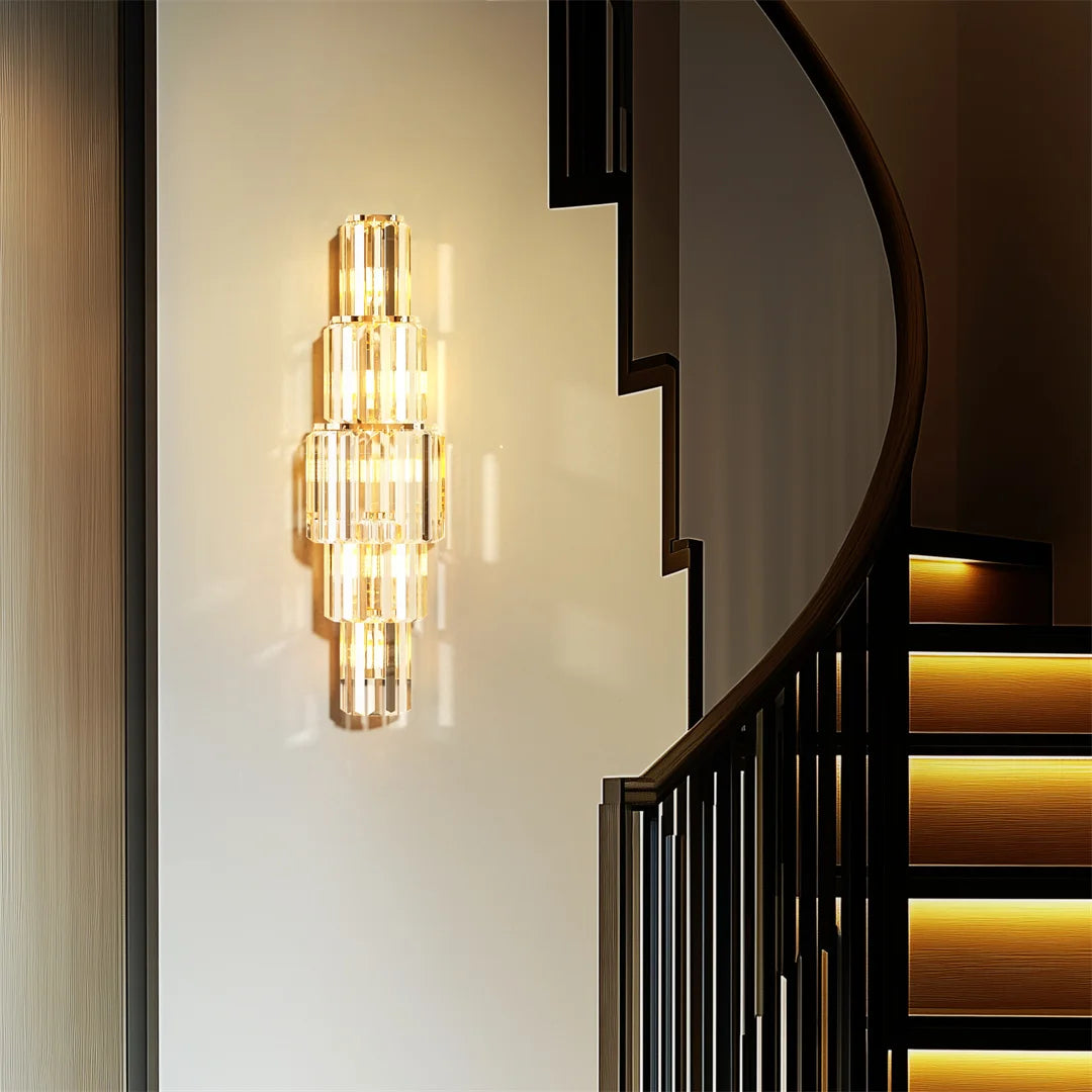 Moktan Sabai LUVODI Modern Crystal Wall Lamp 3-Layer Sconce E14 LED Corn Light Indoor Decor