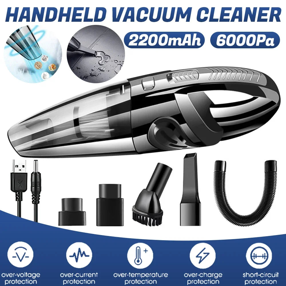 Moktan Sabai 12000Pa Cordless Handheld Vacuum Cleaner Wet Dry USB Rechargeable for Car