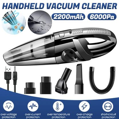 12000Pa Cordless Handheld Vacuum Cleaner Wet Dry USB Rechargeable for Car