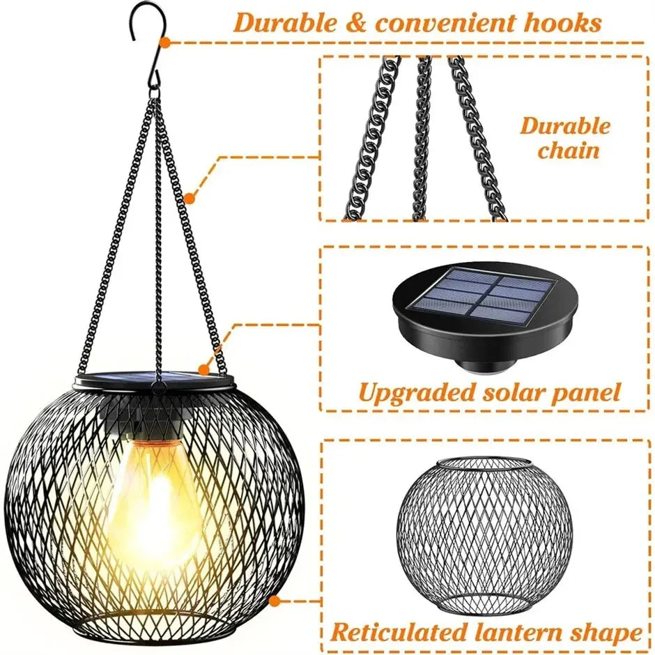 Moktan Sabai Ortiny Solar Lantern Outdoor – Waterproof Hanging Decorative Lights for Garden