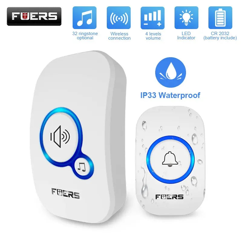 Moktan Sabai Wireless Waterproof Doorbell Welcome Chime 32 Songs Battery Operated