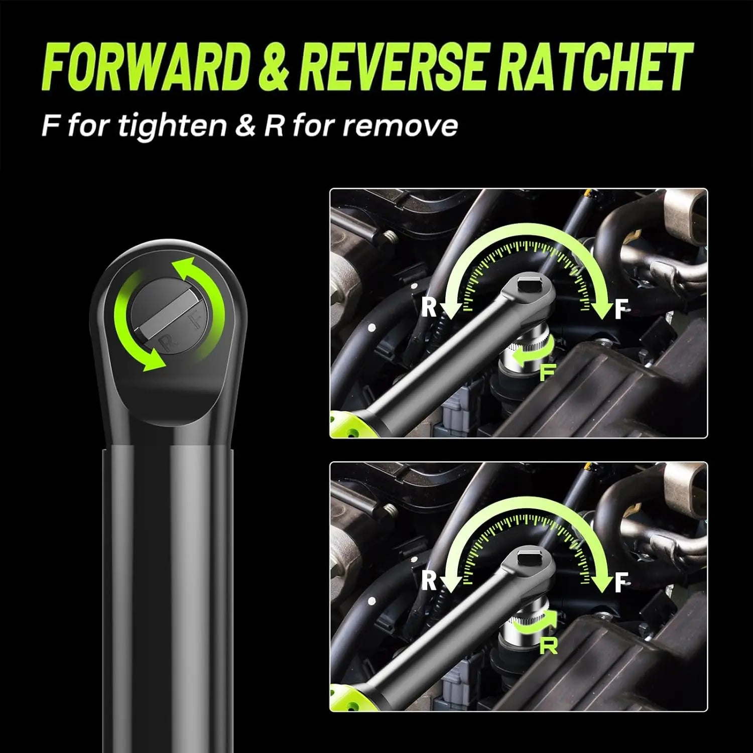 Moktan Sabai 3/8 Inch Cordless Electric Ratchet Wrench Variable Speed 400RPM Extended
