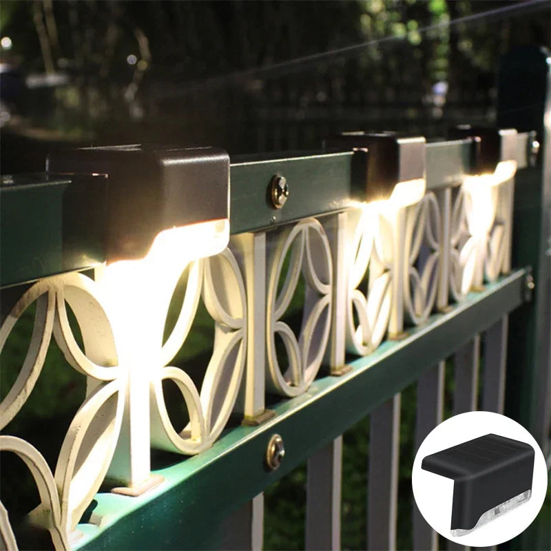 Moktan Sabai Outdoor Solar Deck Lights – Waterproof LED Fence & Step Lamps for Yard & Pathway Warm Light