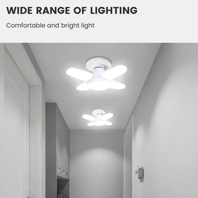Moktan Sabai E27 Foldable LED Garage Light Fan Bulb 6500K Deformable Ceiling Lamp