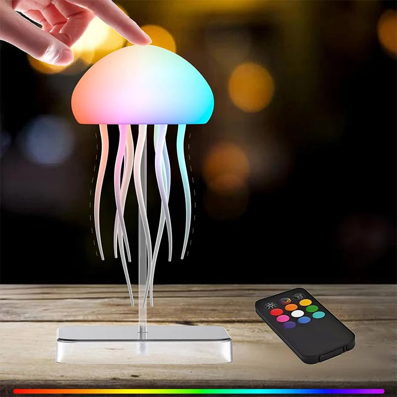 Moktan Sabai LED Jellyfish Lamp 9 Tentacles Color Changing Remote Night Light Ultra Battery Base Style