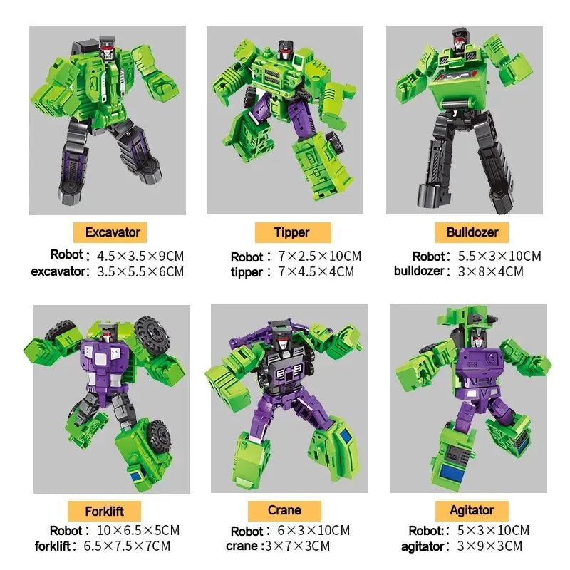 Moktan Sabai 6-in-1 Transforming Robot Action Figure 22cm Convertible Toy for Kids