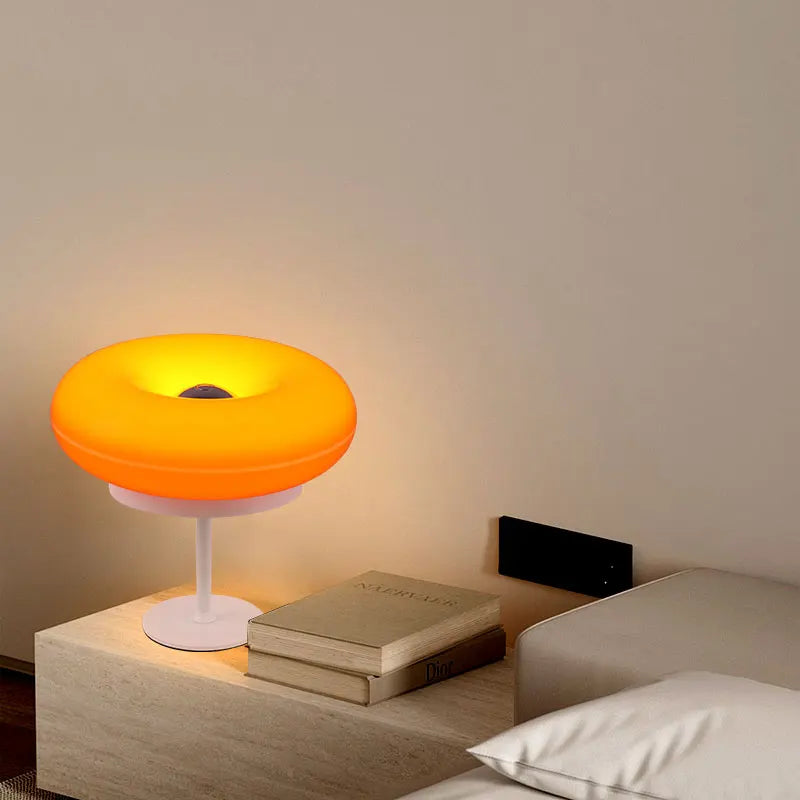 Donut Table Lamp Touch Dimmable Rechargeable LED Bedside Desk Light Home