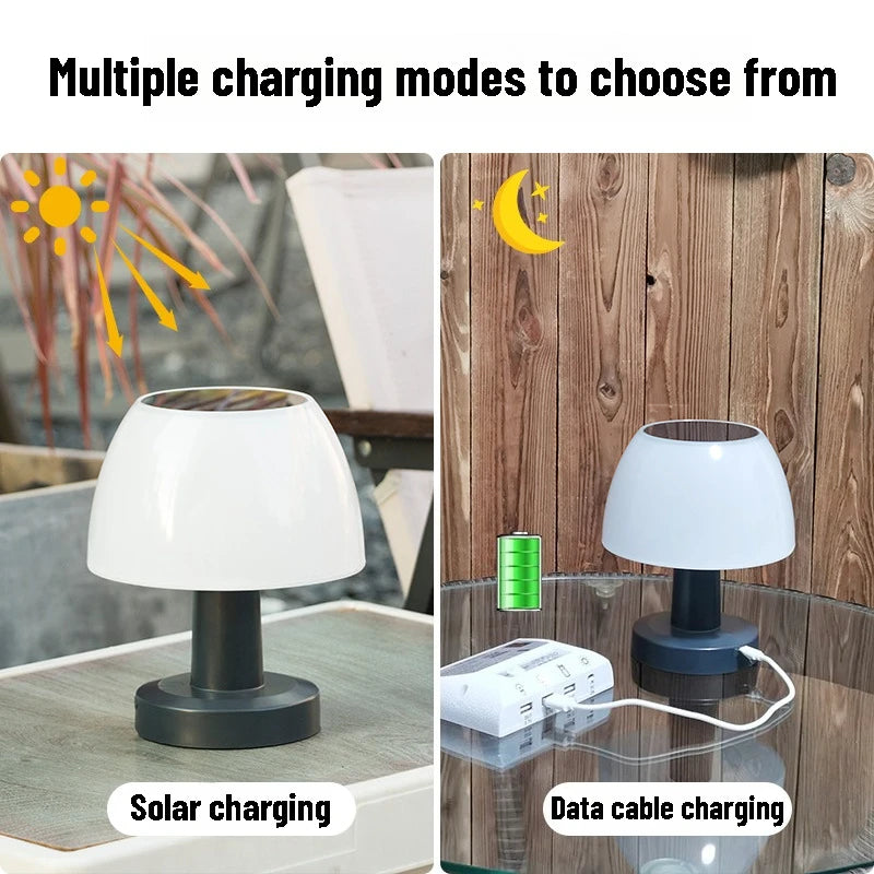 Moktan Sabai Solar LED Table Lamp Outdoor Rechargeable Cordless Desk Light for Home Décor