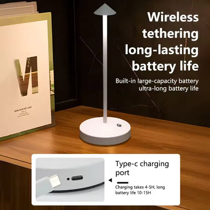 Wireless LED Table Lamp – Cordless Dimmable Touch Light for Bedroom & Living Room