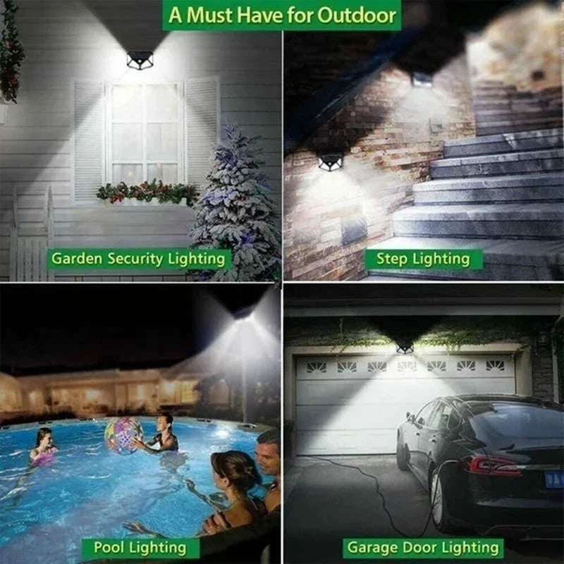100 LED Solar Motion Sensor Wall Lights Outdoor Waterproof Garden Street Lamp