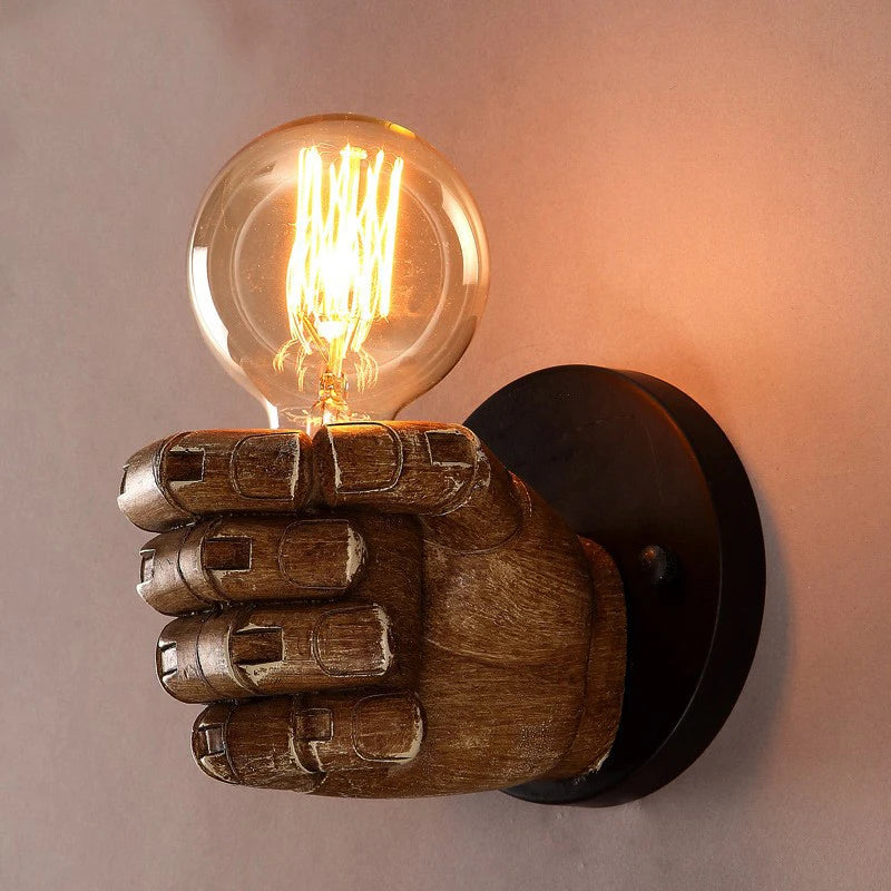 Moktan Sabai Resin Hand Wall Lamp – Left/Right Fist Sconce Light for Bar, Restaurant & Home Decor