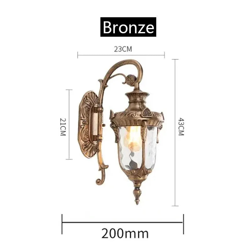 Moktan Sabai Europe Outdoor Wall Light Retro Garden Porch Lamp Waterproof E27 Balcony Fixture Bronze No E27 bulb