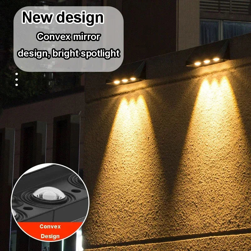 Moktan Sabai Solar Wall Light Outdoor – Waterproof LED Fence Lamp for Garden, Patio & House Sign