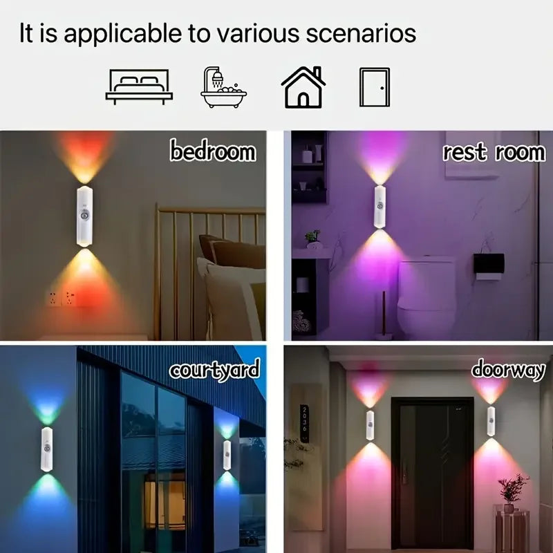 Moktan Sabai Cat Eye LED Wall Lamp – 2/4PCS Motion Sensor USB Rechargeable Night Light