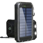 Moktan Sabai Solar Power Bank 20000mAh Portable Charger External Battery LED Light for Phones black
