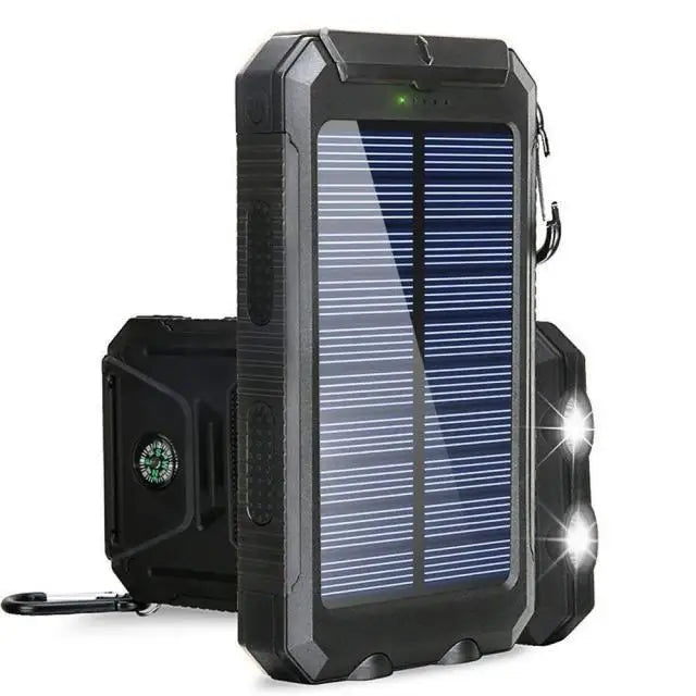Moktan Sabai Solar Power Bank 20000mAh Portable Charger External Battery LED Light for Phones black