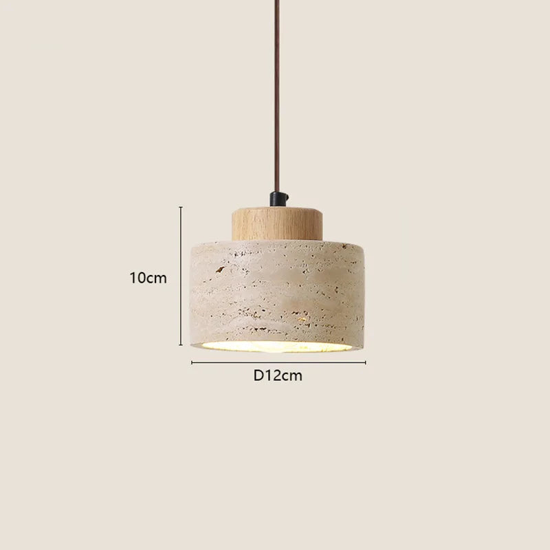 Moktan Sabai Japanese Wabi Sabi Stone Pendant Light – Modern Bedside Hanging Lamp for Bedroom A