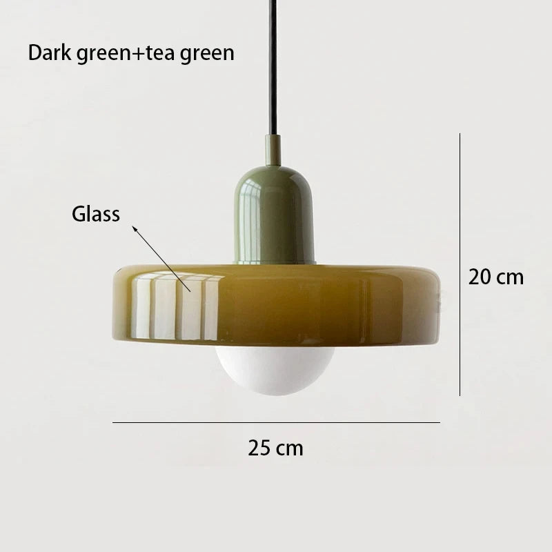 Moktan Sabai Nordic Bauhaus Glass Chandelier – Retro Dining Room Pendant Light for Living Room brown 4 110V