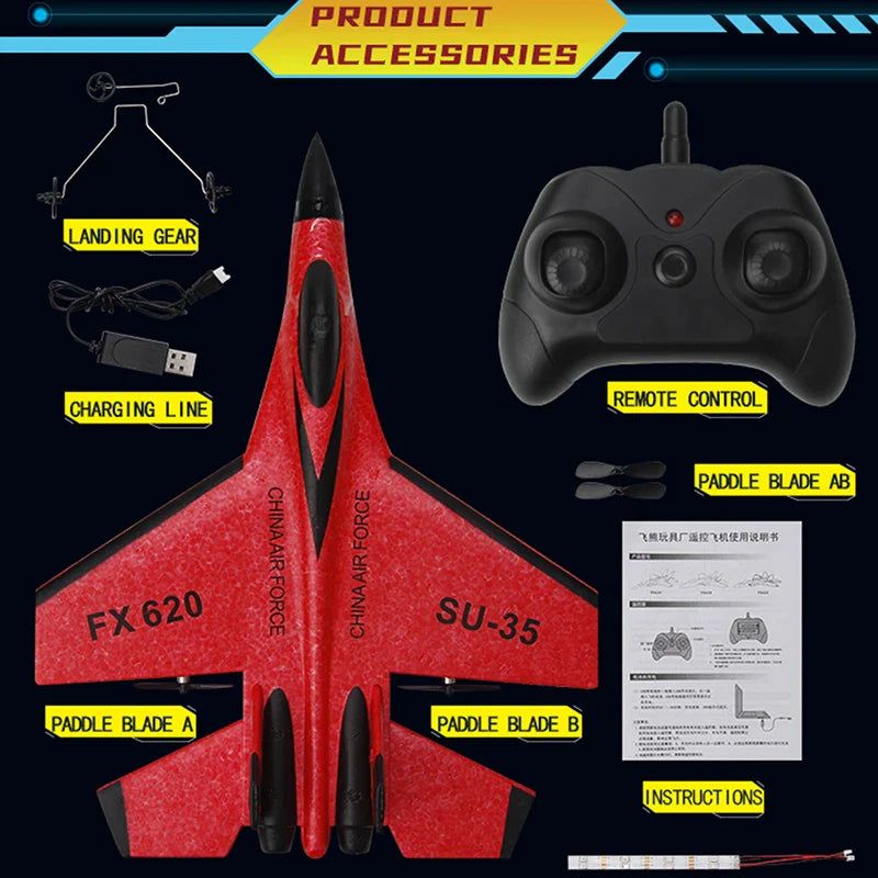 Moktan Sabai Kids RC Airplane 2.4GHz Fighter Jet Glider Remote Control Plane