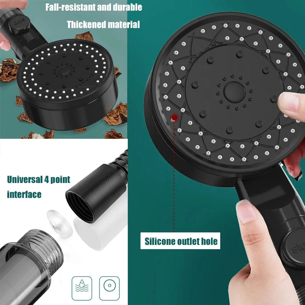 Moktan Sabai High Pressure Water Saving Shower Head Handheld with 10 Spray Modes Filter Nozzle