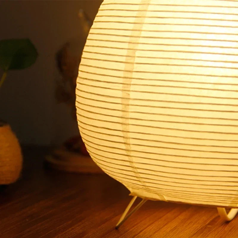 Moktan Sabai Japanese LED Lantern Table Lamp Rice Paper Bedside Light Living Room Bedroom Decor