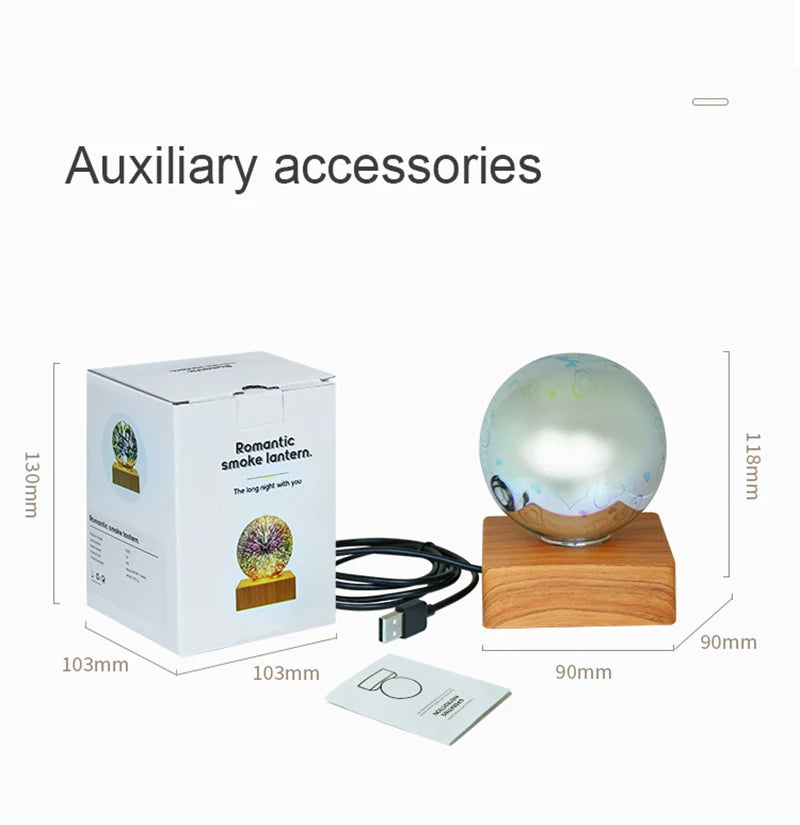 Moktan Sabai 3D Firework LED Night Light | Starry Sky Glass Ball Table Lamp for Home Decor