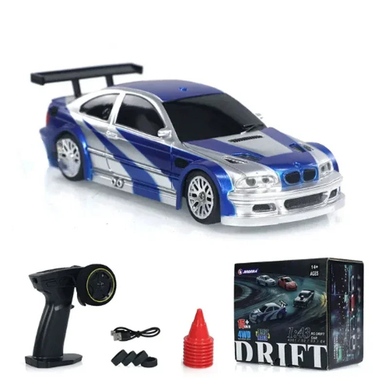 Moktan Sabai Mini RC Drift Car 1:43 Scale 4WD Remote Control Racing Vehicle Toy Blue
