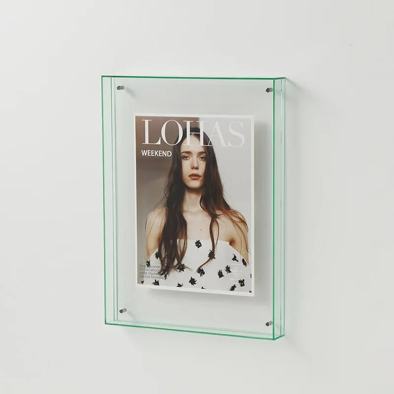 Moktan Sabai Acrylic Floating Frame | Transparent Photo Display Mint 21x30cm