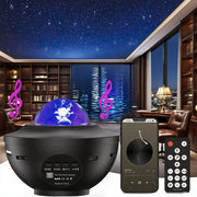 Moktan Sabai Galaxy Projector Starry Sky Night Light with Ocean Wave Music Remote USB for Kids