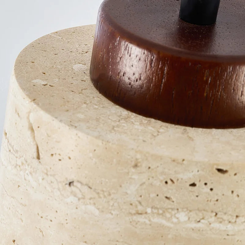 Moktan Sabai Japanese Wabi Sabi Stone Pendant Light – Modern Bedside Hanging Lamp for Bedroom