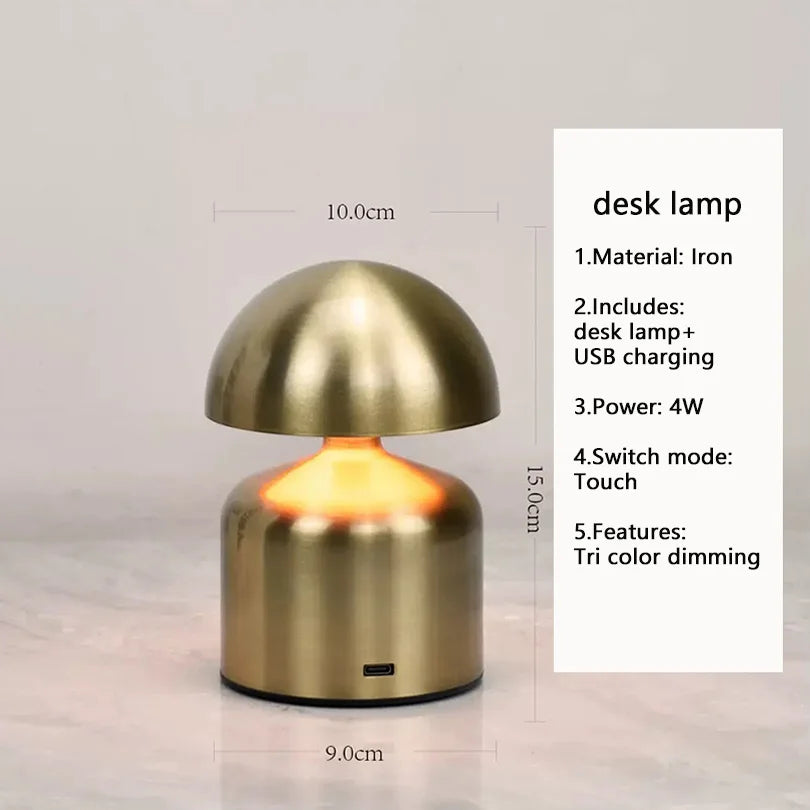 Moktan Sabai Touch LED Table Lamp USB Rechargeable 3 Color Dimming Bedside Night Light