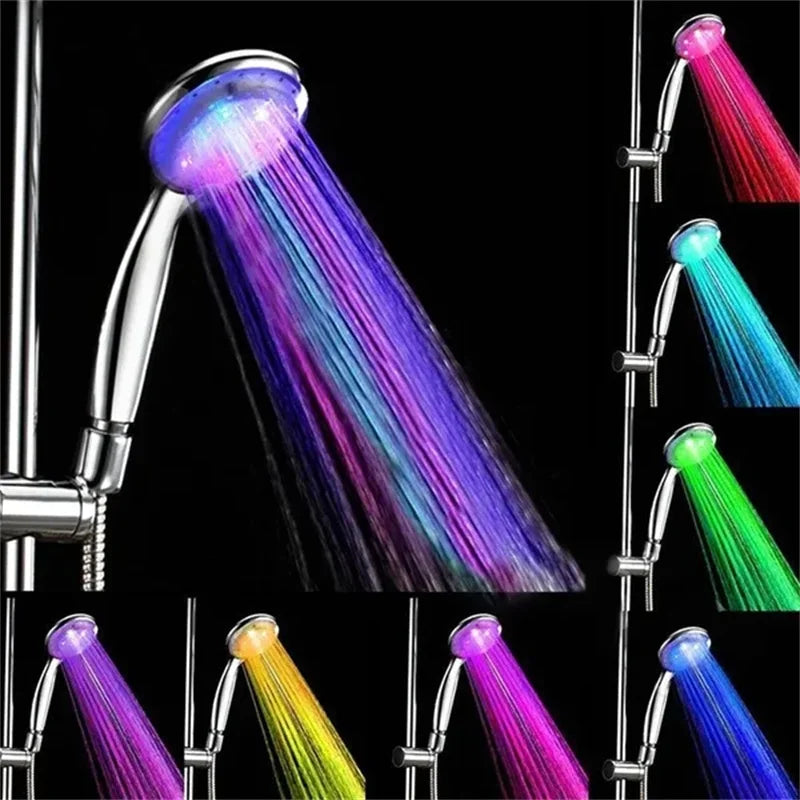 Moktan Sabai 7-Color LED Rainfall Shower Head Water Saving Bathroom Replacement Sprayer 7 Colors Changing
