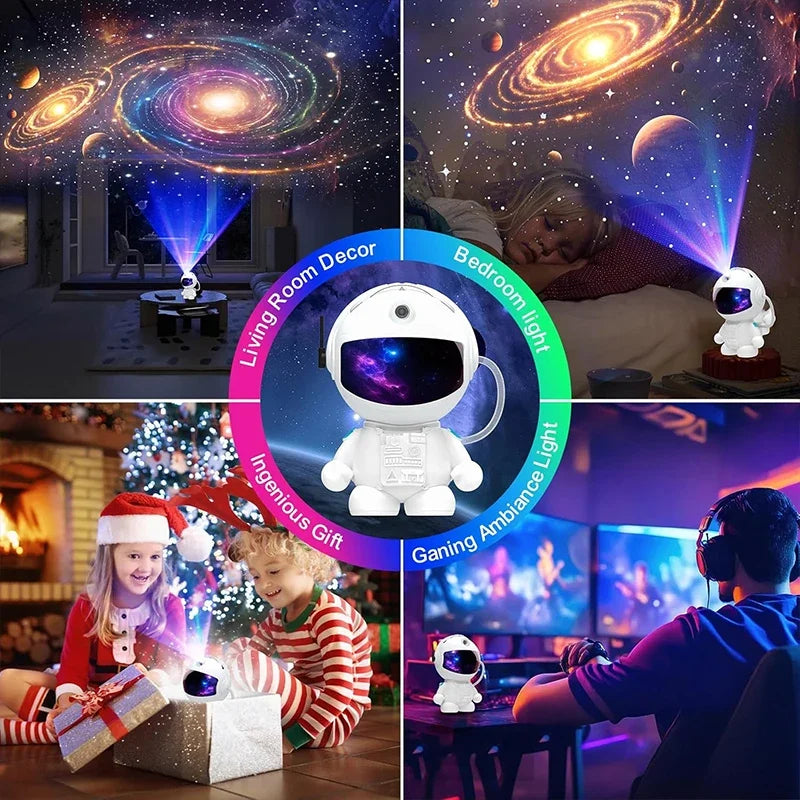 Moktan Sabai Astronaut Galaxy Projector Star Light with 12 Space Films 360 Rotating Planetarium