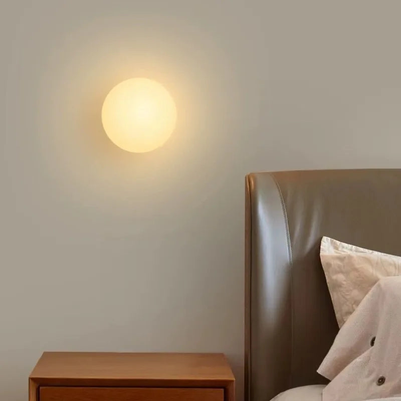 Moktan Sabai Glass Ball Wall Sconce LED Bedroom Bedside Living Room Bathroom Minimalist Light