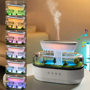 Moktan Sabai Cloud Rain Humidifier Rainfall Aromatherapy Diffuser with 7 Color Light for Home White
