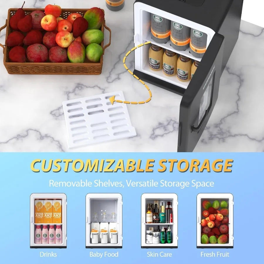 Moktan Sabai 15L Portable Mini Fridge Thermoelectric Cooler Warmer for Bedroom Office Car Use