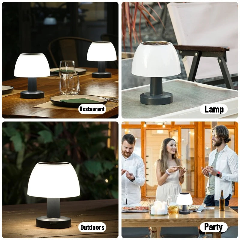 Moktan Sabai Solar LED Table Lamp Outdoor Rechargeable Cordless Desk Light for Home Décor
