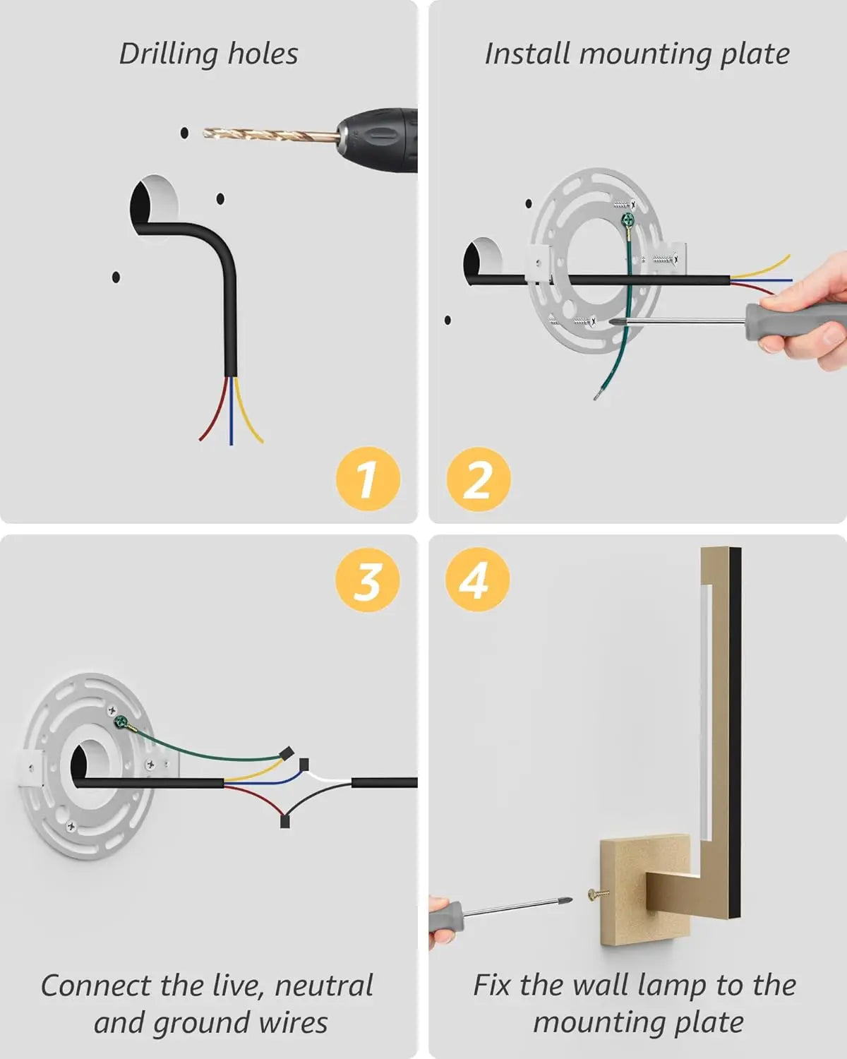 Moktan Sabai Modern Wall Sconces Dimmable RGB LED Wall Light with Remote for Living Room Bedroom