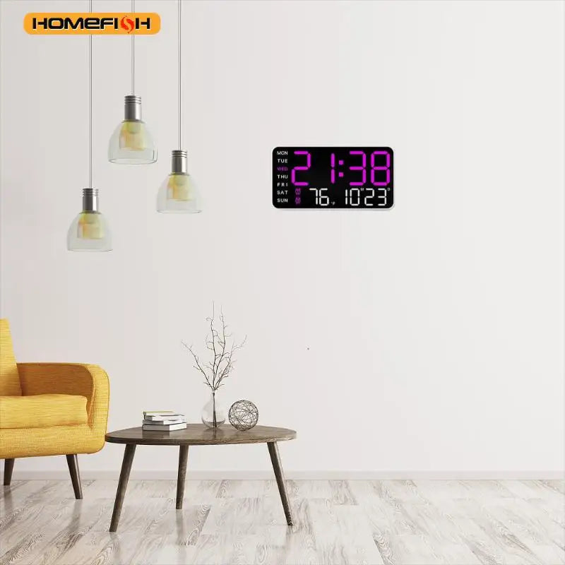 Moktan Sabai Giant Digital Wall Clock with Temperature Date Time Smart Home LED Display