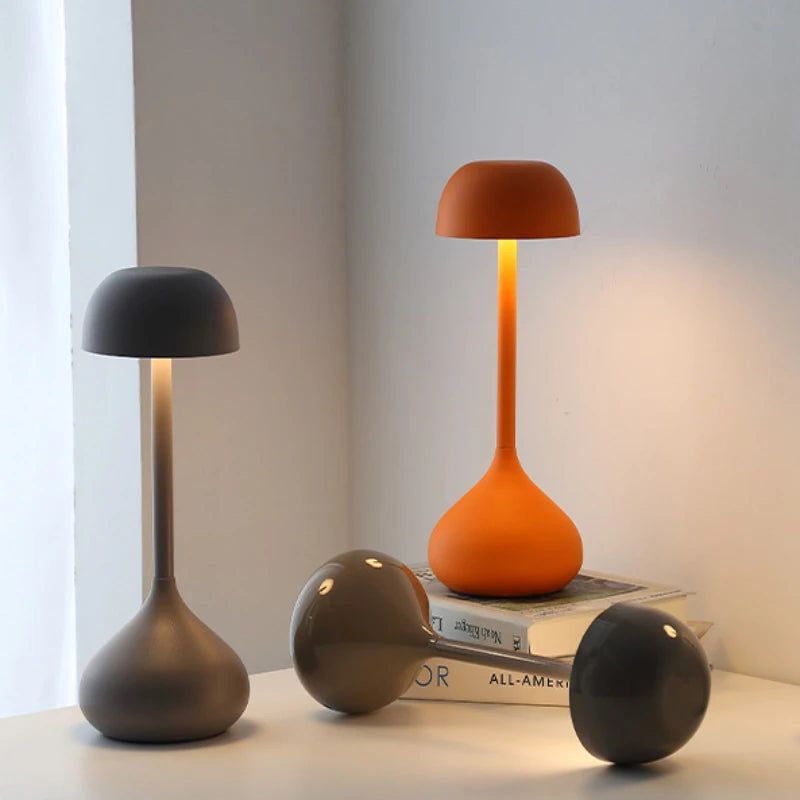 Moktan Sabai Touch Dimmable Mushroom Table Lamp | Portable Rechargeable Desk Night Light