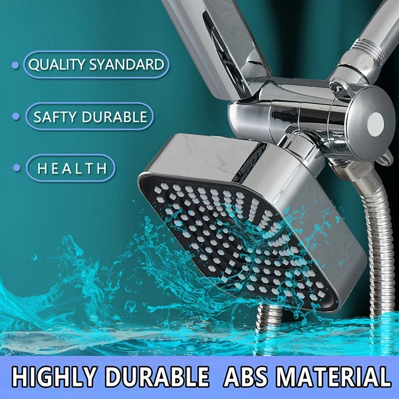 Moktan Sabai High-Flow 2-in-1 Handheld & Rain Shower Head Set Square Wall-Mounted Bathroom