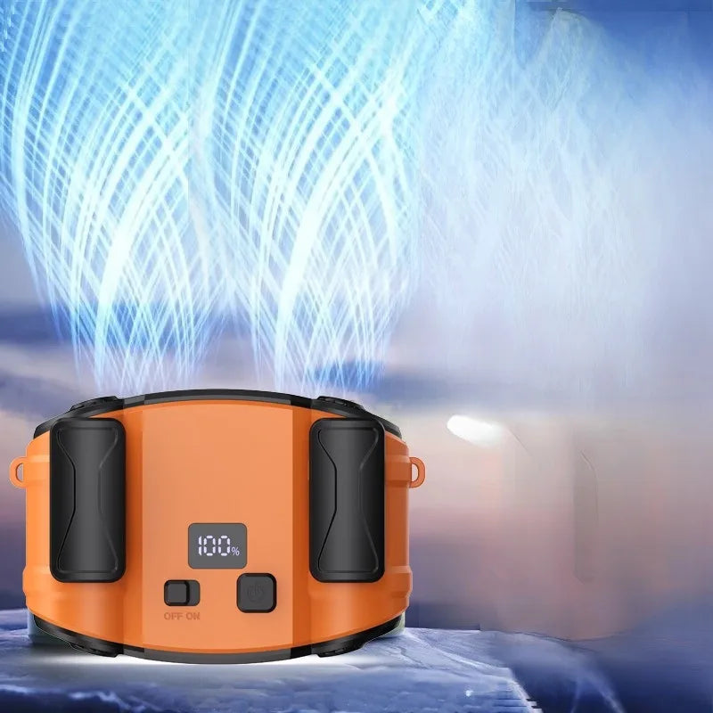 Moktan Sabai Active Breeze | Portable Waist Fan with Dual Air Outlets | Hands-Free Cooling Solution for Outdoor Activities Orange