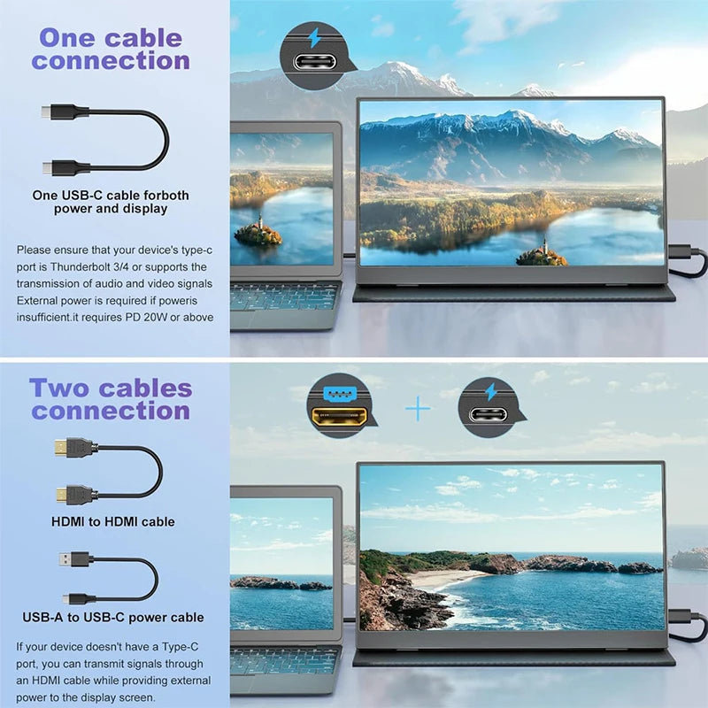 Moktan Sabai 16" Portable Monitor FHD 144Hz IPS 1200P HDR HDMI USB-C VESA Second Screen