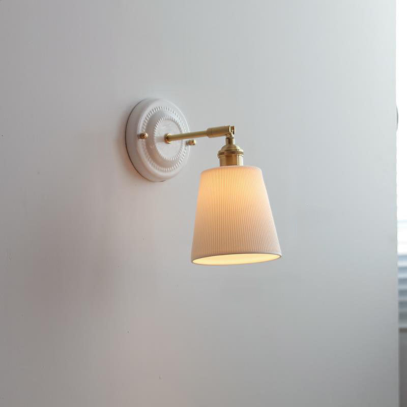 Moktan Sabai Vintage Japanese Ceramic Brass Wall Light E27 Hardwired V2