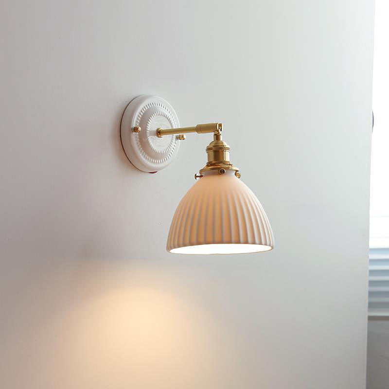 Moktan Sabai Vintage Japanese Ceramic Brass Wall Light E27 Hardwired V3