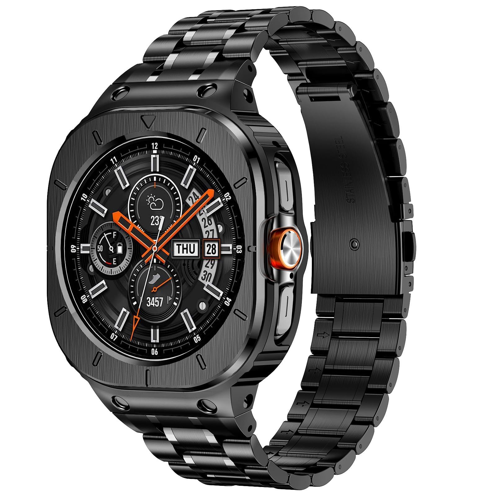 Moktan Sabai FortisGuard Rugged Case Set Galaxy Watch Rugged Case Set Black Samsung Watch Ultra 47mm
